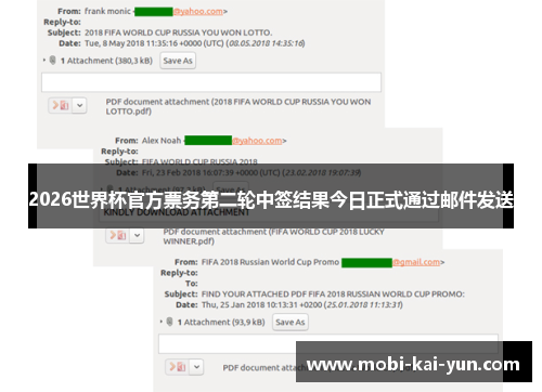 2026世界杯官方票务第二轮中签结果今日正式通过邮件发送